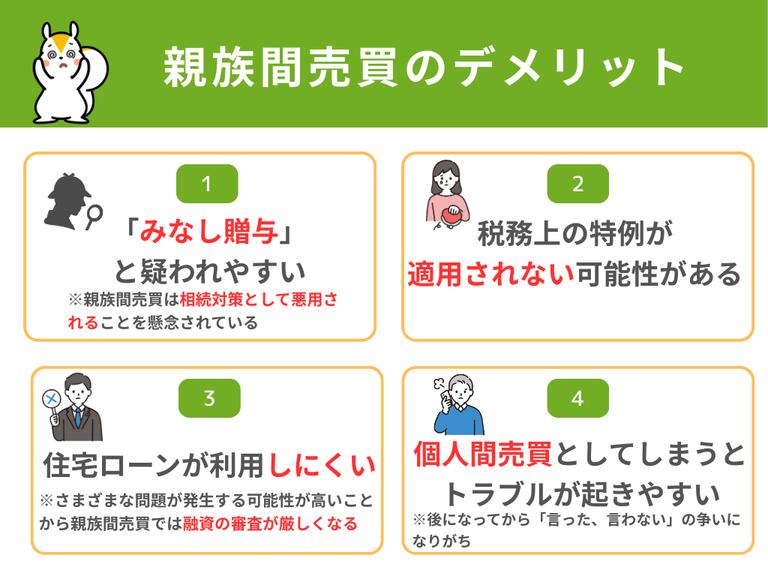 親族間売買のデメリット