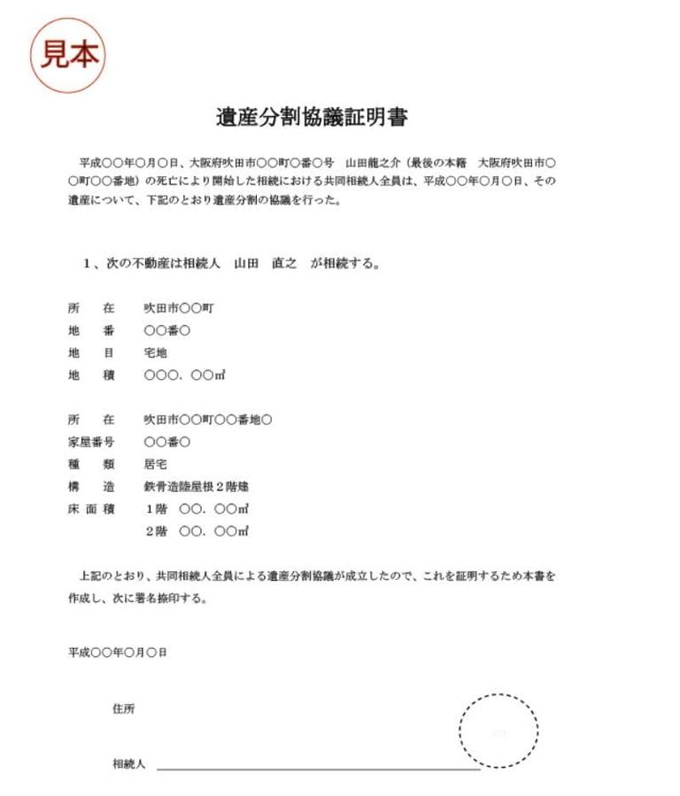 遺産分割協議書