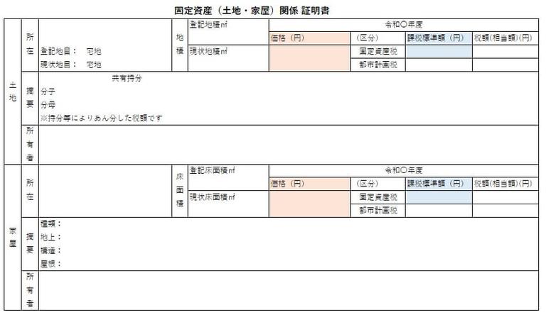 固定資産税公課証明書